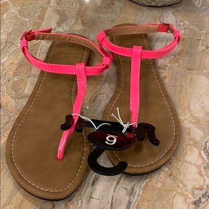 NWT neon pink sandals